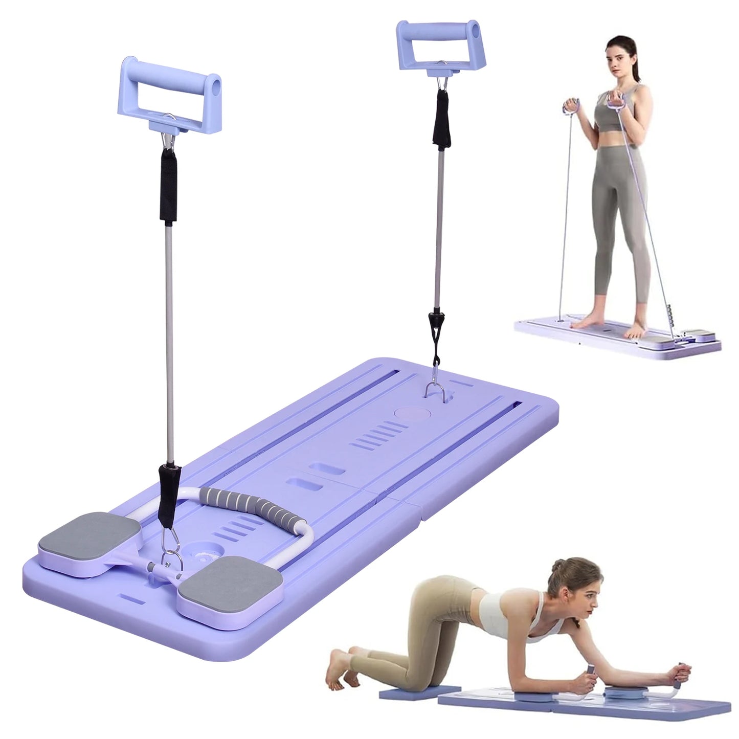 Foldable Pilates Reformer 4 in 1 Pushup Board Core Workout Equipment