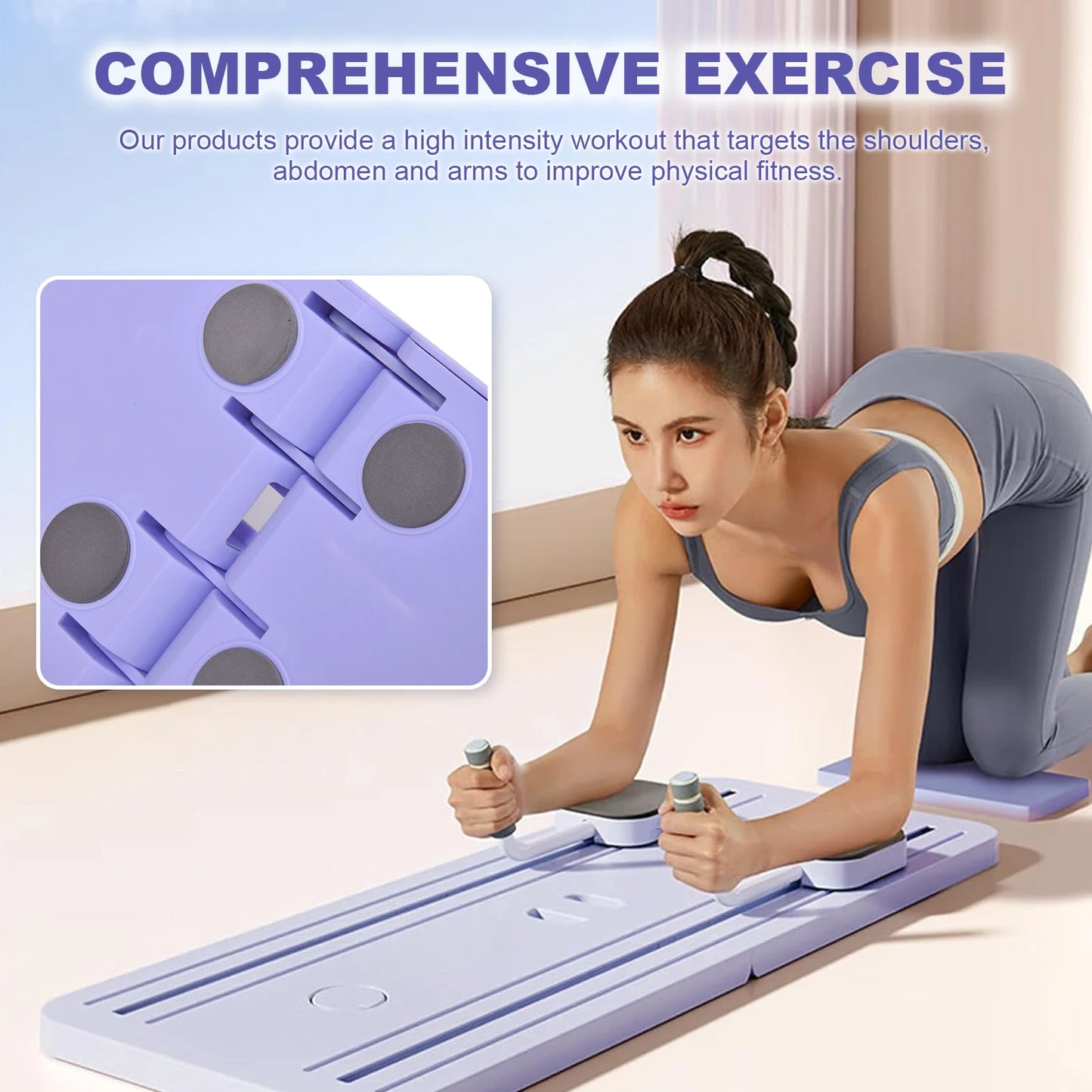 Foldable Pilates Reformer 4 in 1 Pushup Board Core Workout Equipment
