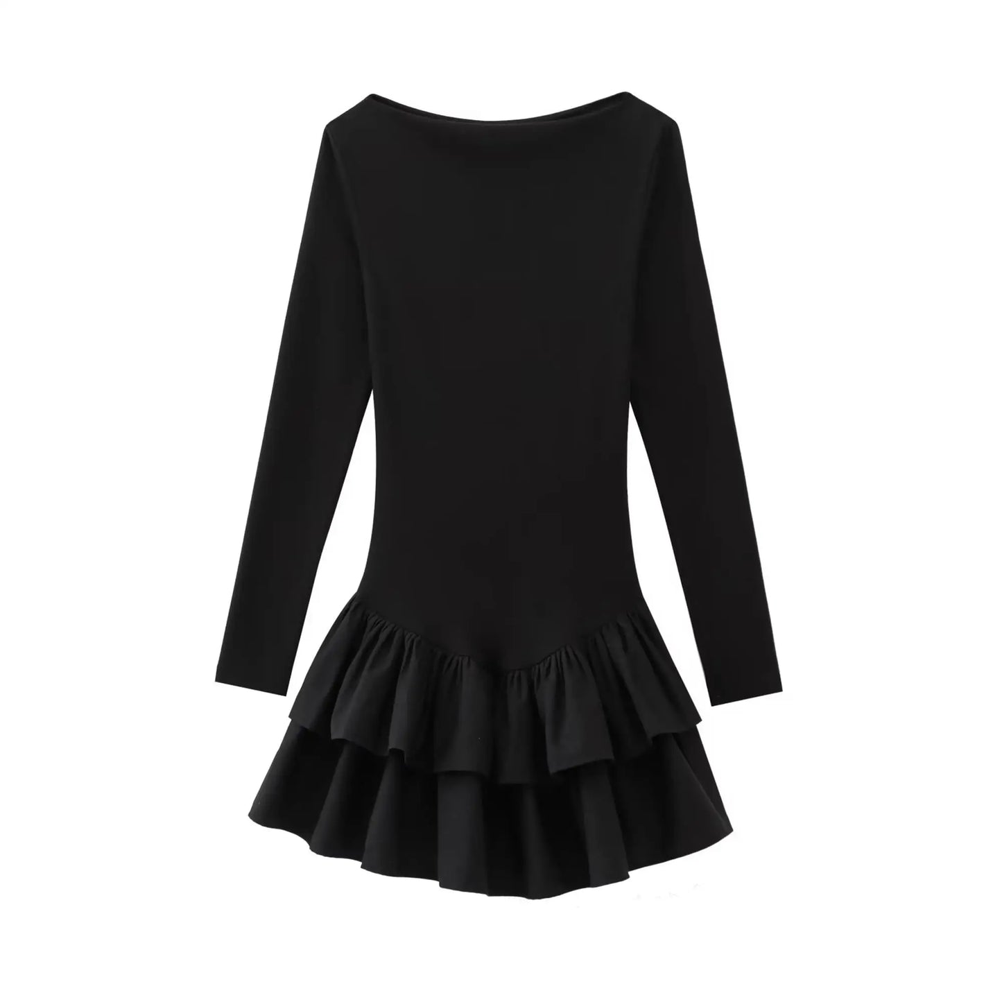 Fashion Women Solid Tierred Mini Dresses
