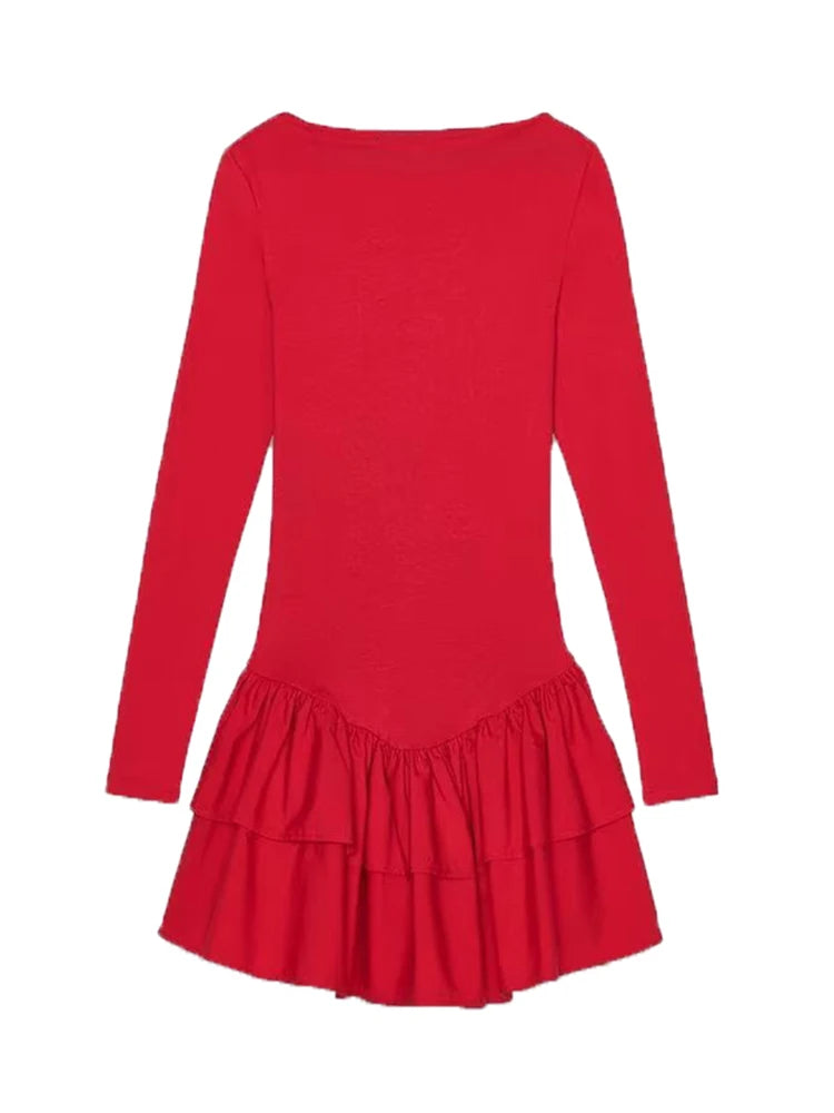 Fashion Women Solid Tierred Mini Dresses