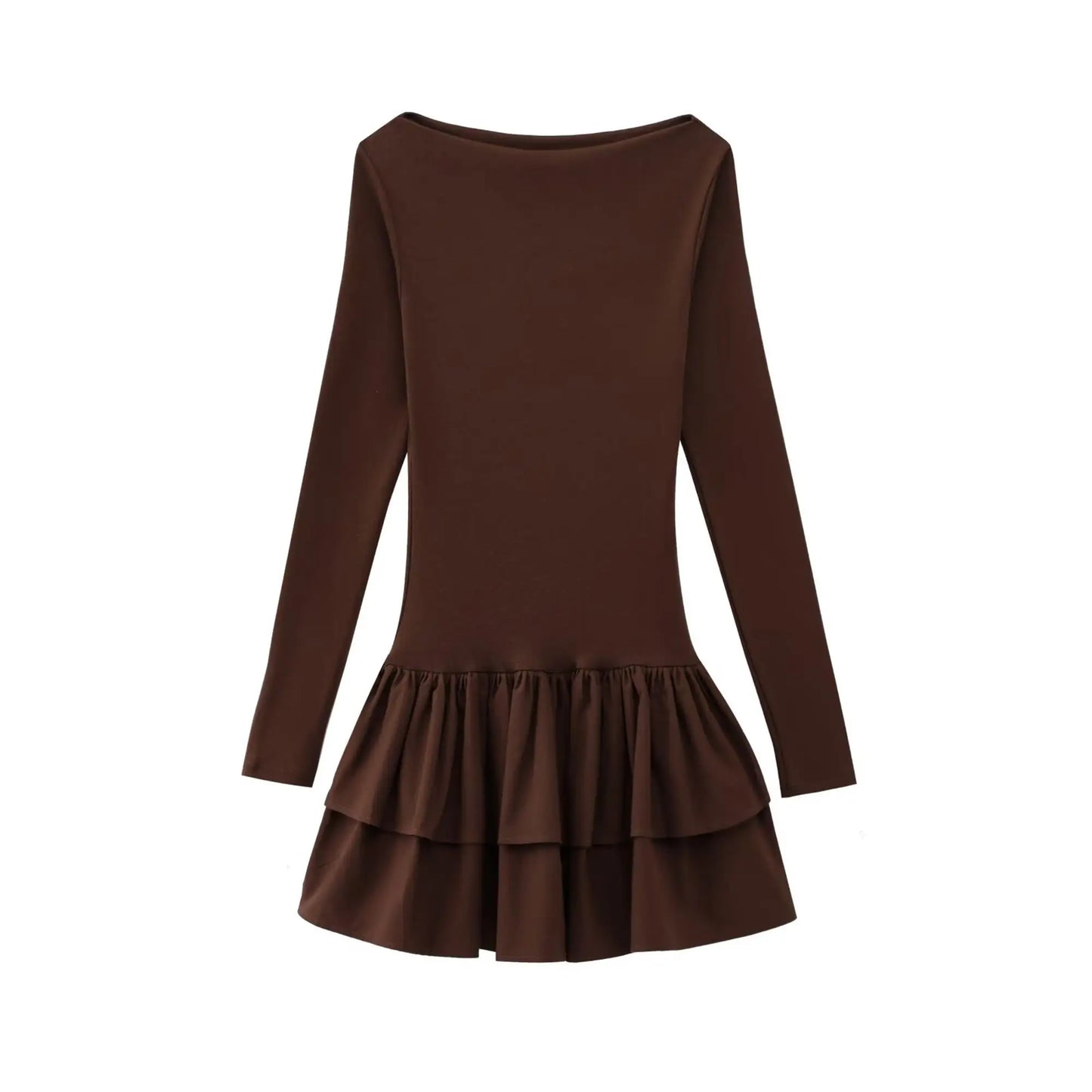 Fashion Women Solid Tierred Mini Dresses