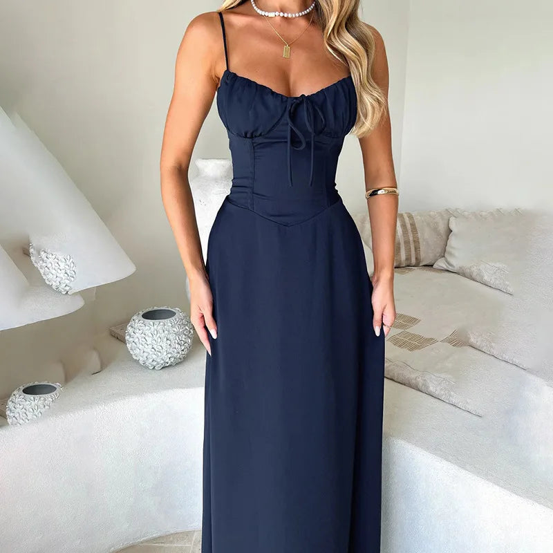 Elegant Maxi Long Waist Wrap Dress Women