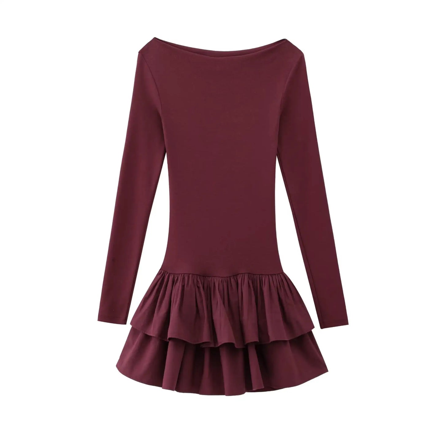 Fashion Women Solid Tierred Mini Dresses
