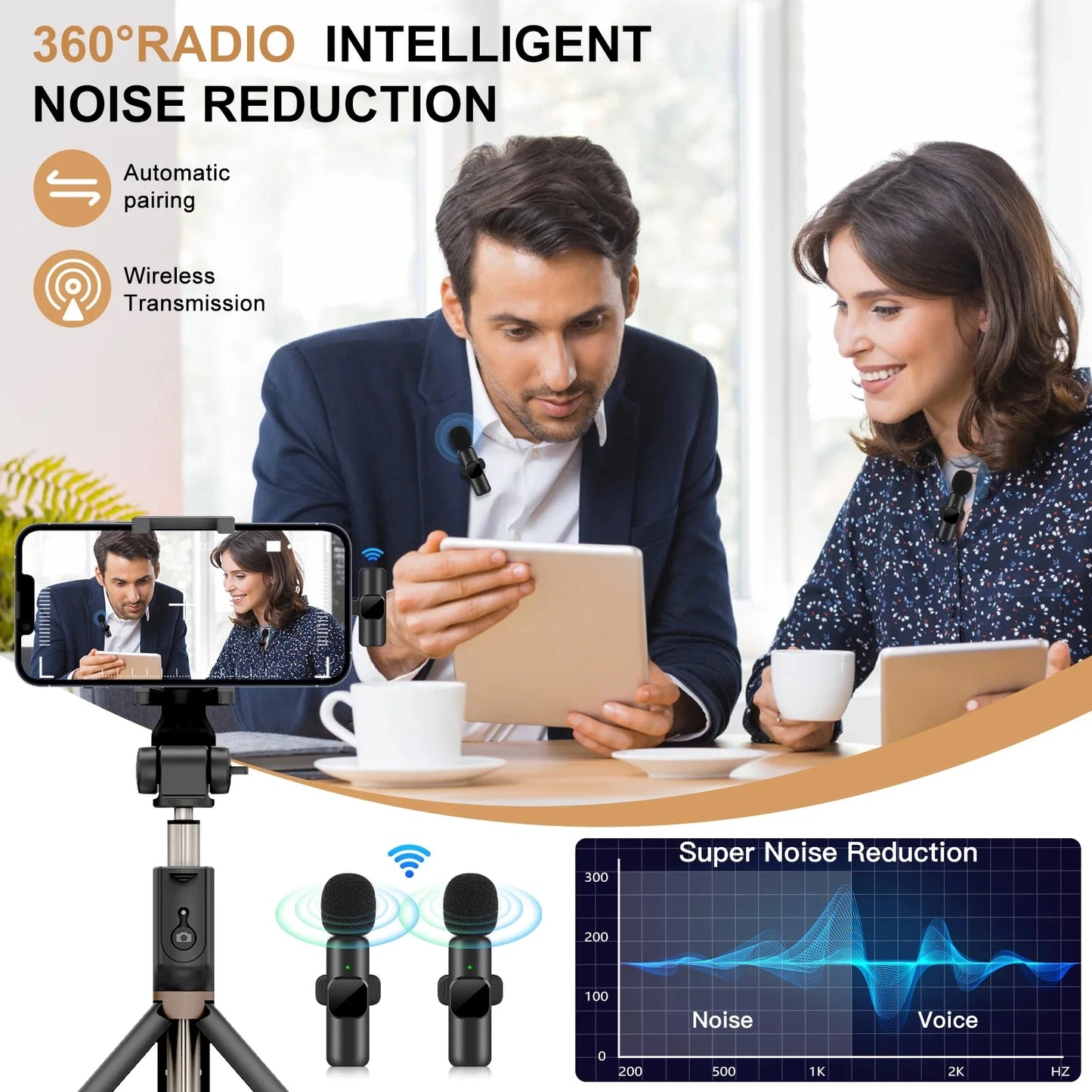 New Wireless Lavalier Microphone Portable